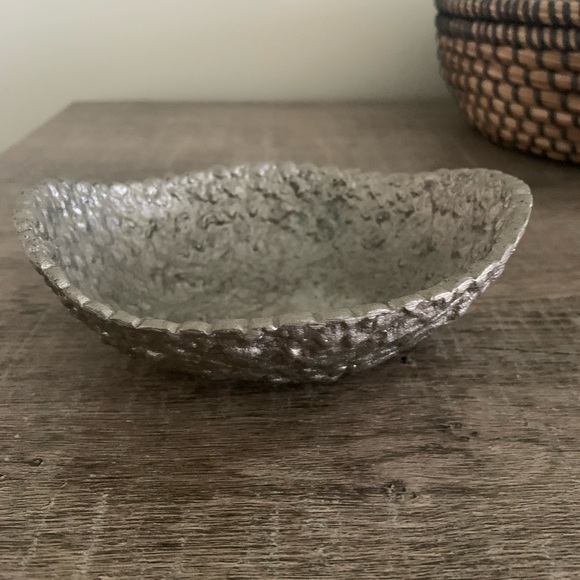 Nate Berkus Aluminum Pebble Moray Silver Decorative Bowl - Picture 2 of 4